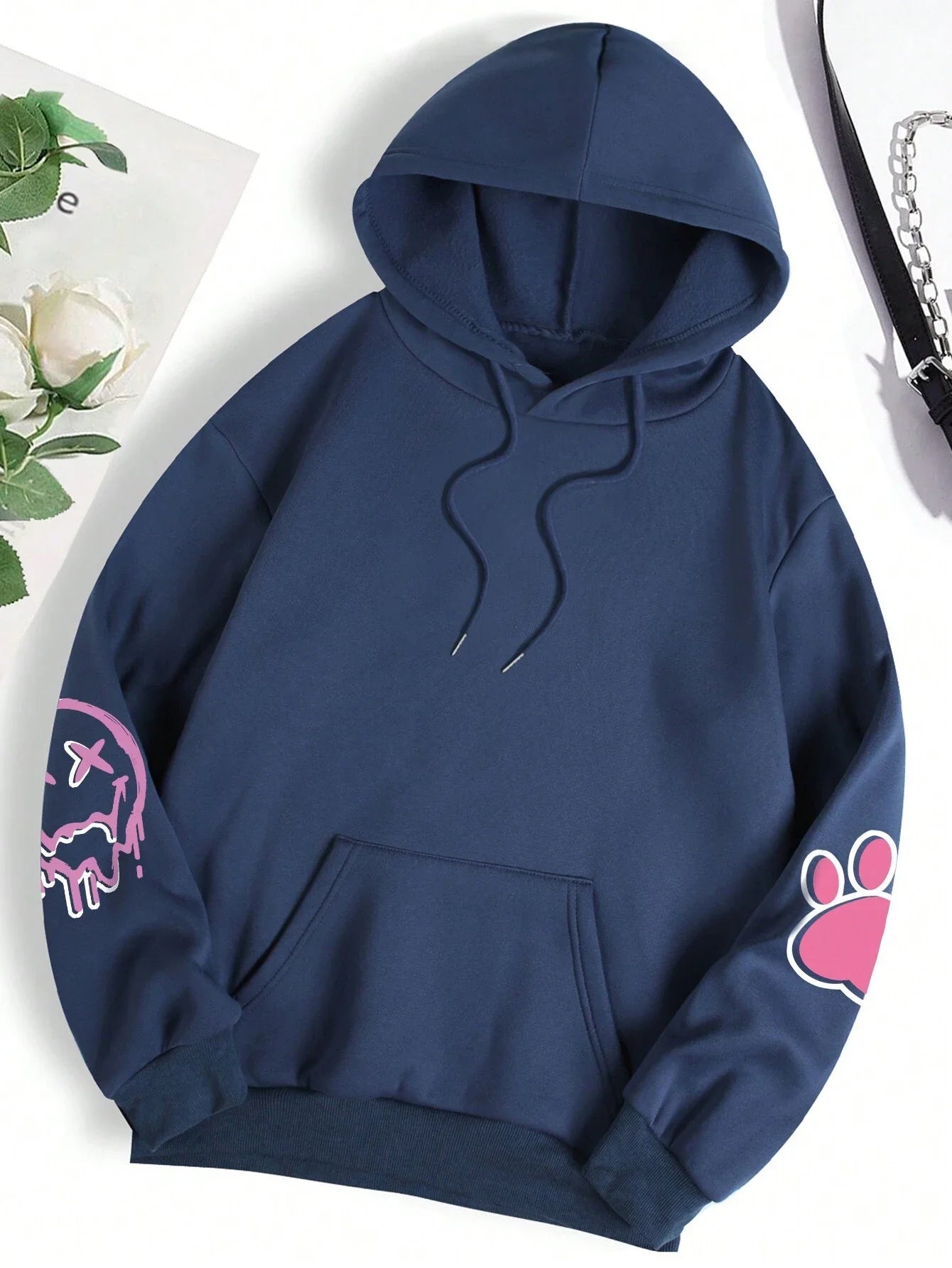 Hip-Hop Bunny Graphic Ladies Oversized Hoodie Sweatshirt