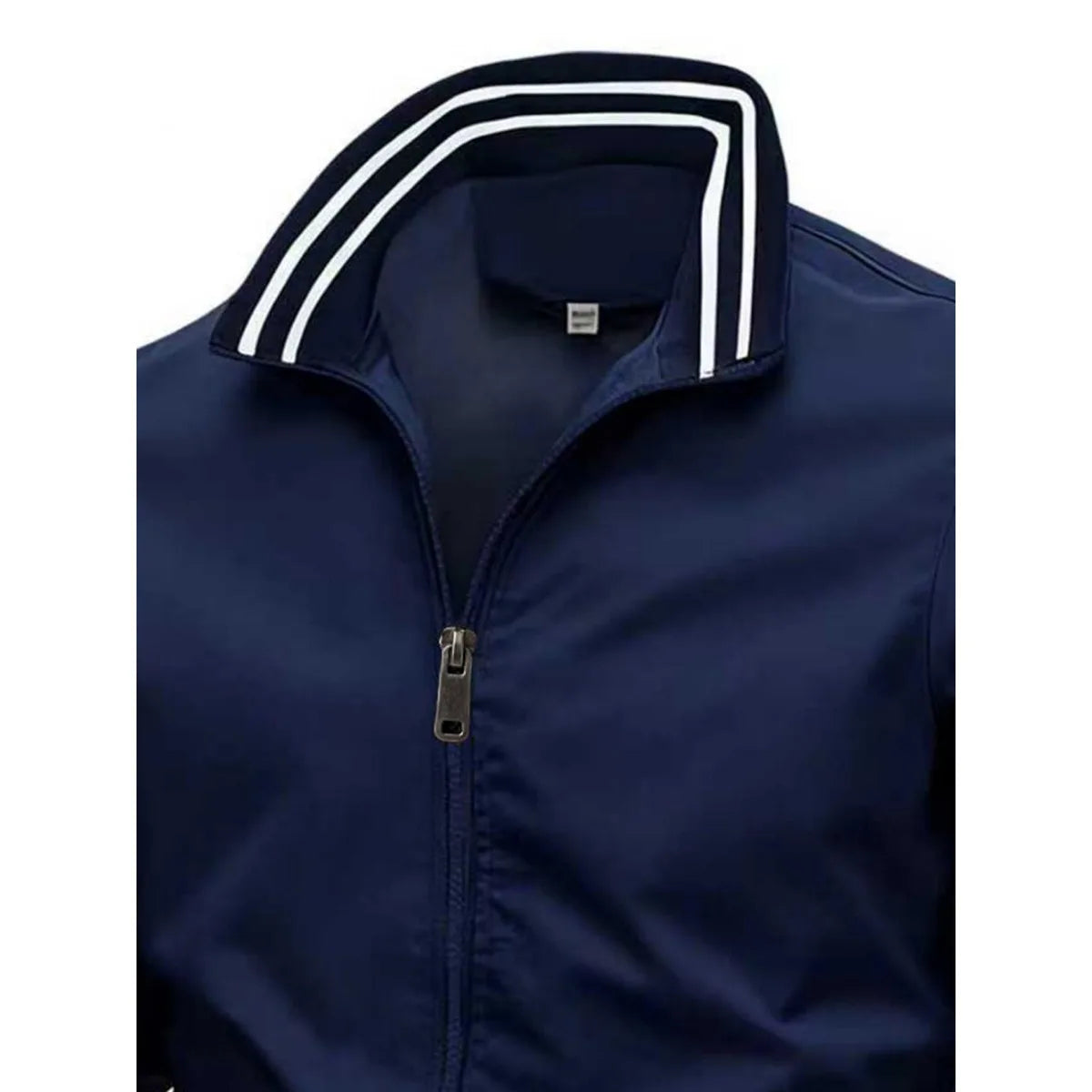 Men's Side Striped Design Customized Personalized Logo Pocketed Zipper Jacket
