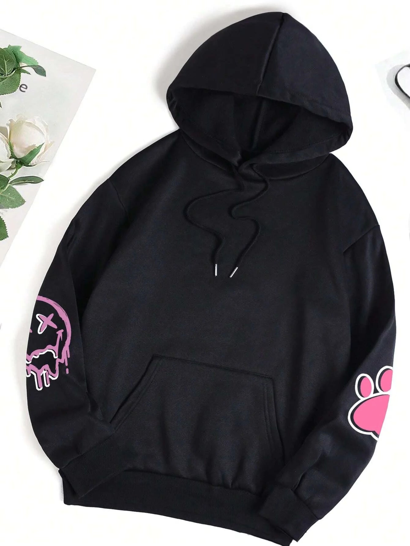 Hip-Hop Bunny Graphic Ladies Oversized Hoodie Sweatshirt