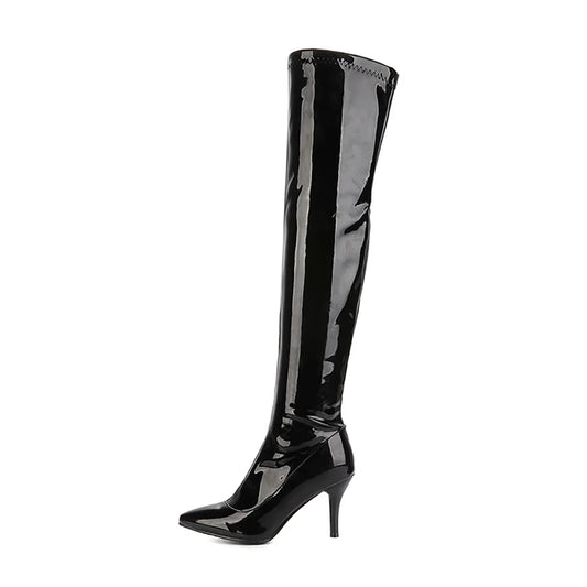 Glossy Thigh High Women's Boots