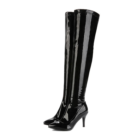 Glossy Thigh High Women's Boots