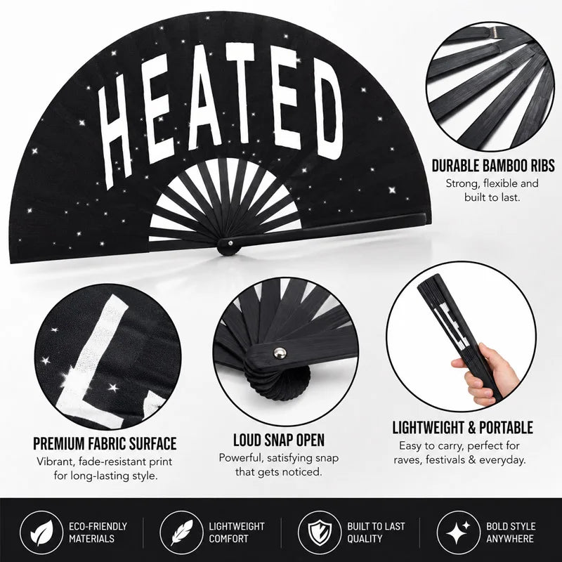 Western Rodeo Wooden Bamboo Hand Fan
