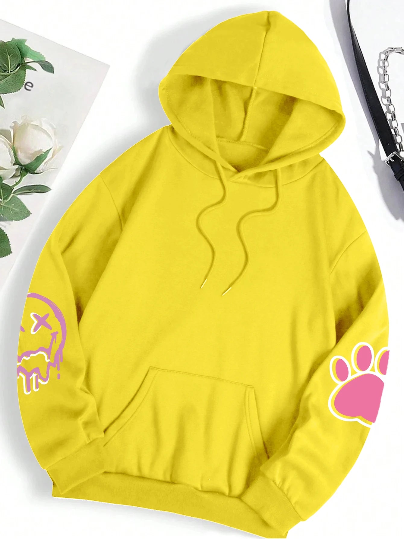 Hip-Hop Bunny Graphic Ladies Oversized Hoodie Sweatshirt