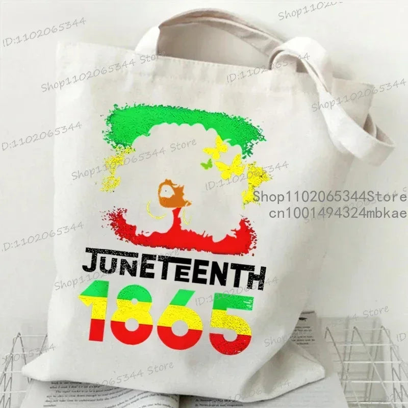 Its Juneteenth For Me/1865 Juneteenth/Juneteenth Heart/I Am Black History/Love Canvas Large Capacity Shopping Tote Bag