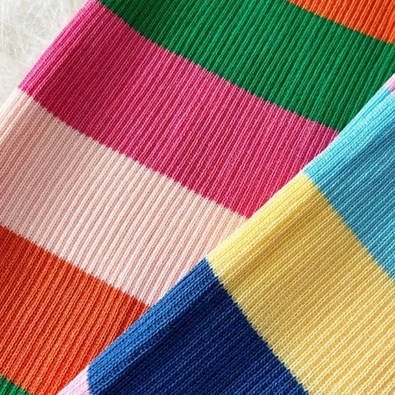 Rainbow Striped Ribbed Sleeveless Knitted Bodycon Maxi Dress
