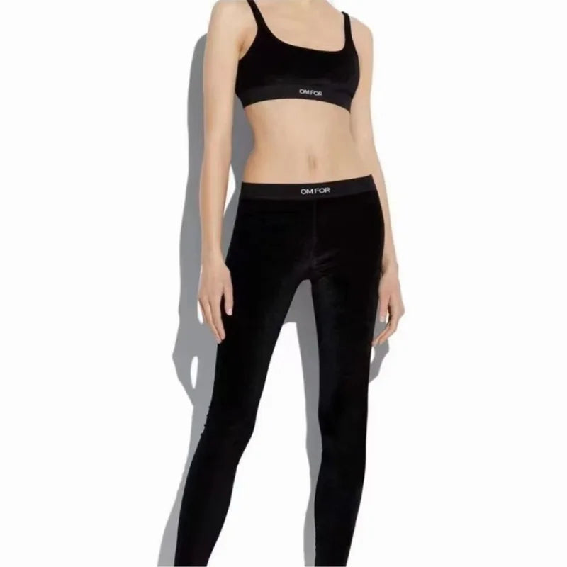 Velvet Sport Bra + Skinny Leggings Two 2-Piece Set