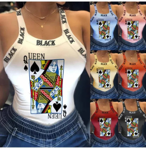 Women's "Queen of Spades" Sleeveless Tank Top