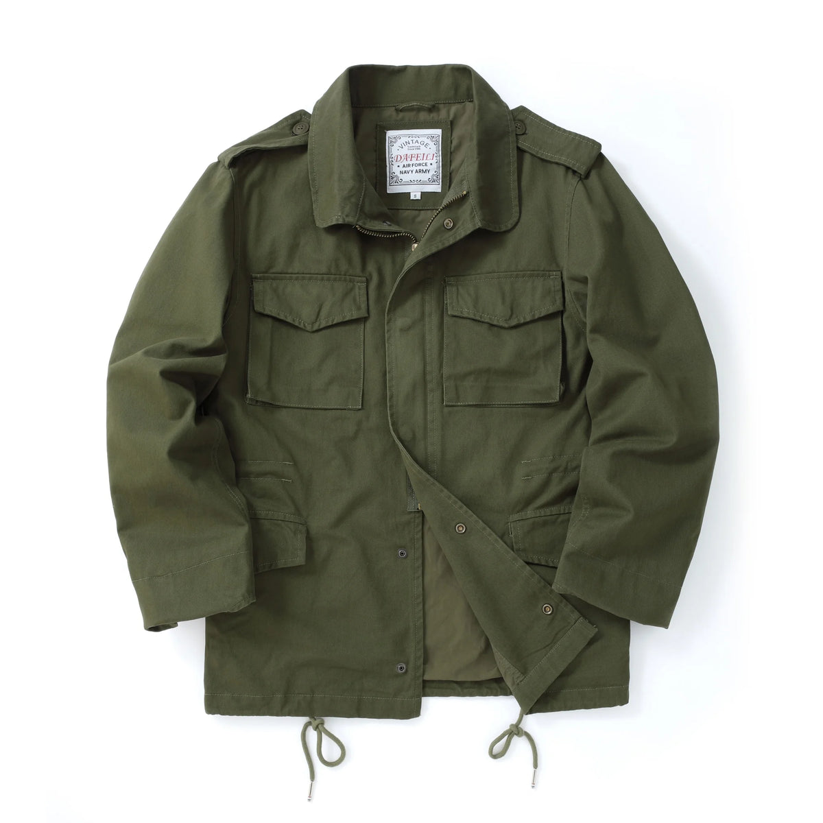 Men's Vintage Army Green Amekaji Camo Military Cargo Multi-Pocketed Jacket