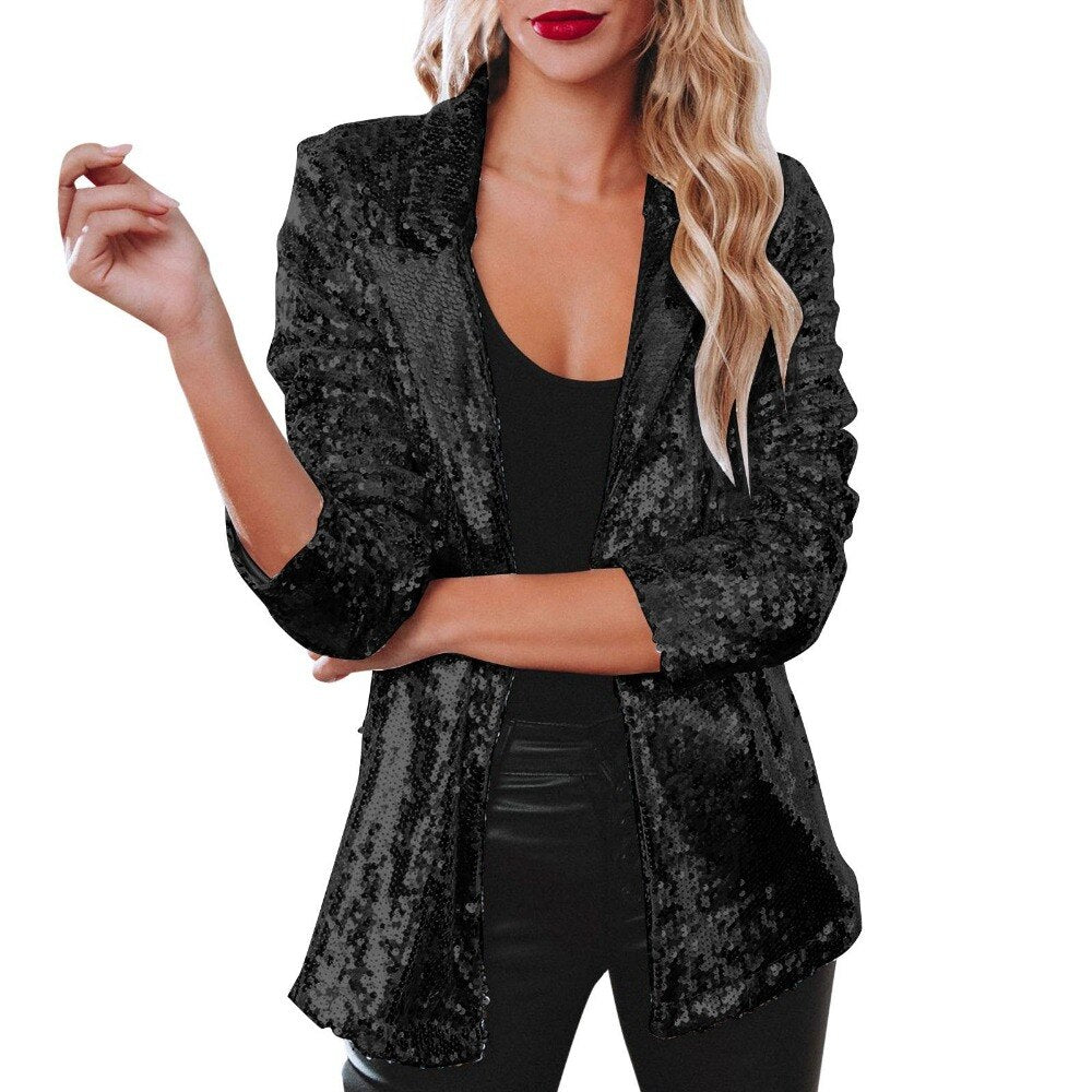 Metallic Sequined Shiny Ladies Blazer