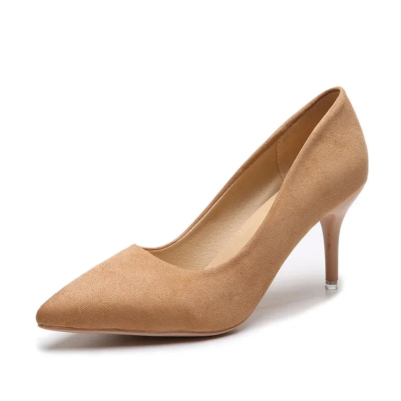 Leopard/Solid PU Leather Closed Toe Women's Pumps
