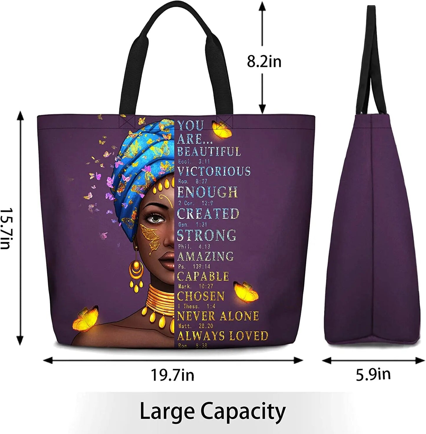 African American Black Woman Art Tote Shopping Bag