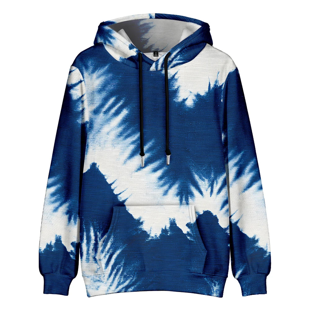 Men's Gradient Tie Dye Streetwear Pocket Oversized Pullover Hoodie Sweatshirt