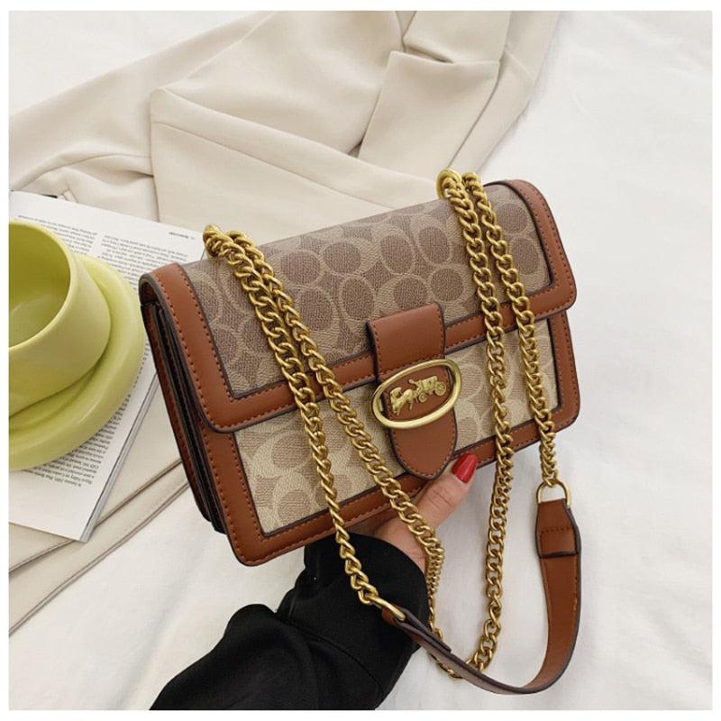 Chain Shoulder Replica Leather Purse