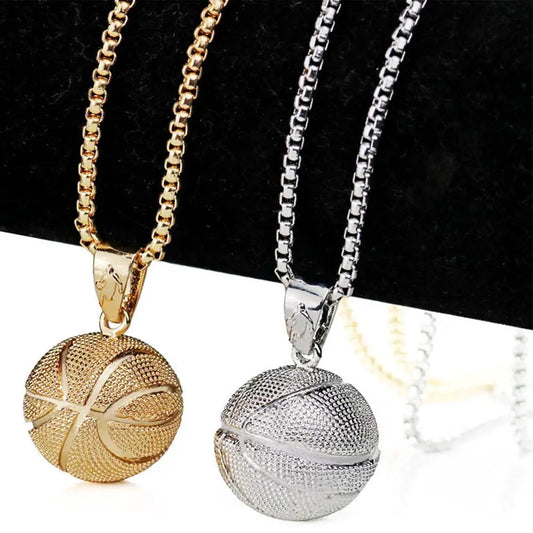 Basketball/Football/Soccer Stainless Steel Sports Pendant Chain Necklace