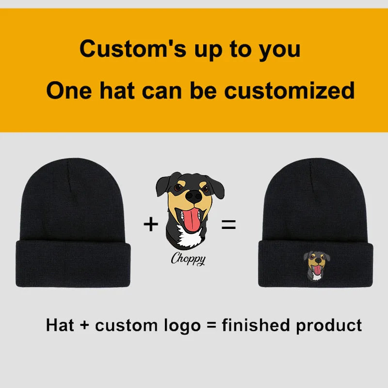 CUSTOMIZED Logo Unisex Embroidered Knitted Beanie Hats