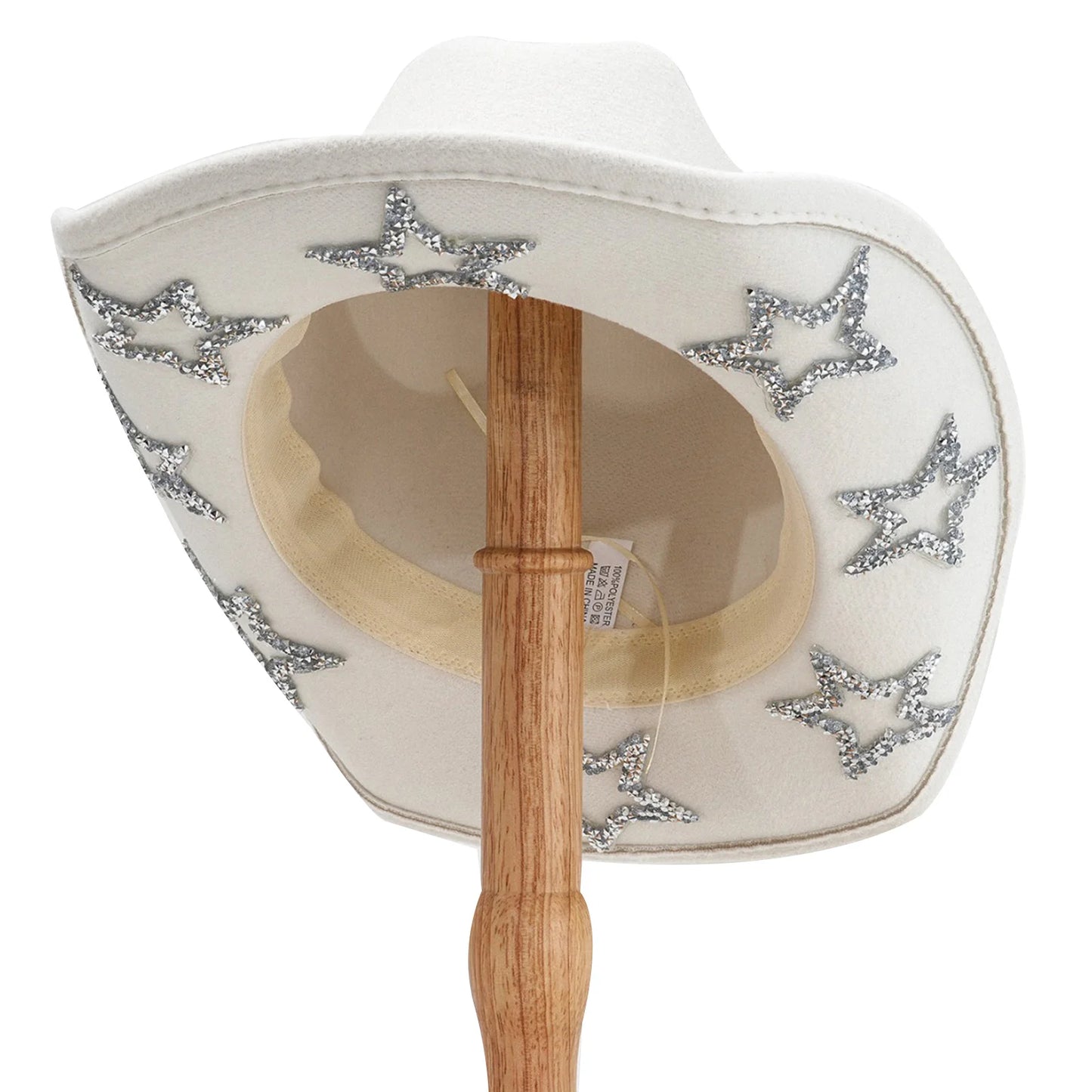 Wide Brim Rhinestone Star Western Fedora Cowgirl Hat