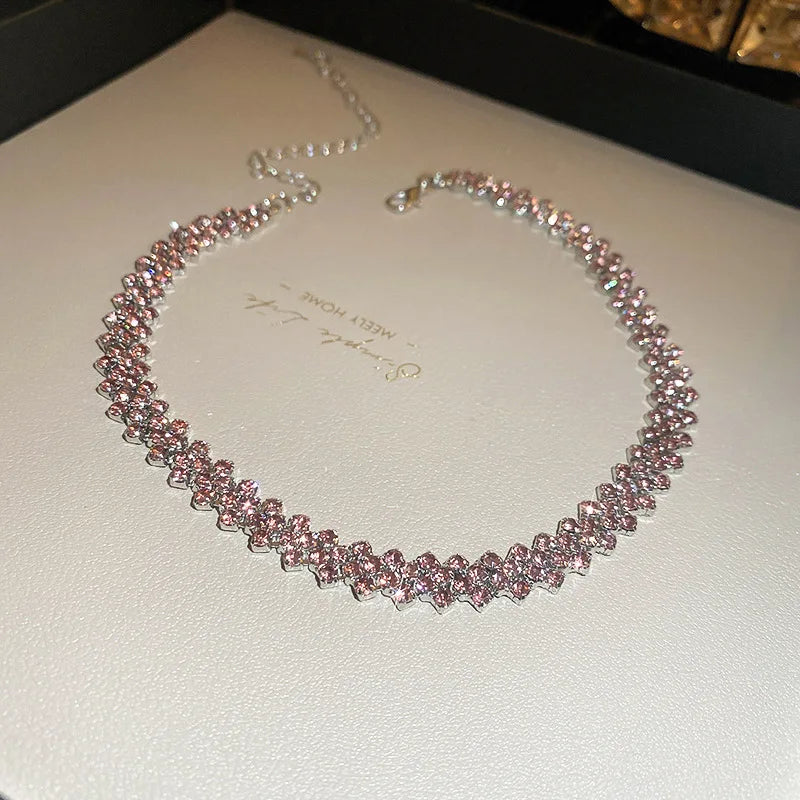 Rhinestone Geometric Crystal Choker