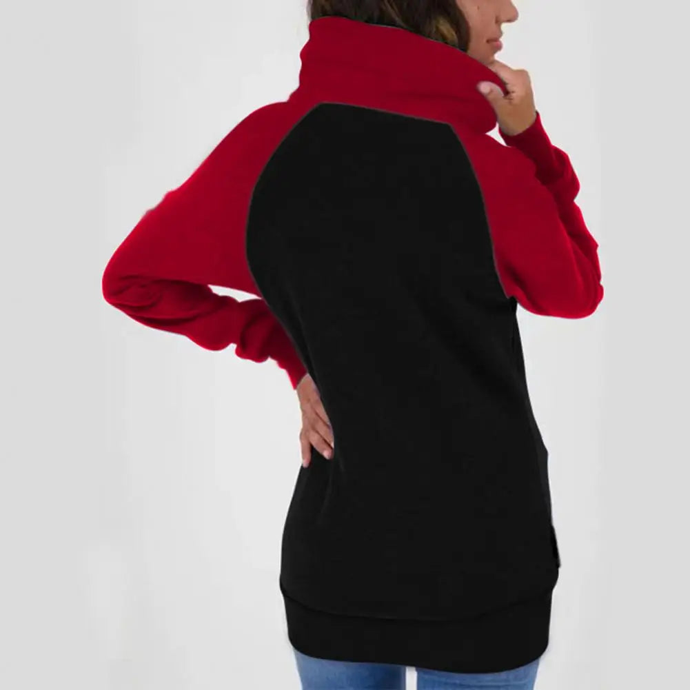 Colorblock Drawstring Thermal Patchwork Women's Zipper Fleece Hoodie Jacket to 3X Plus Size