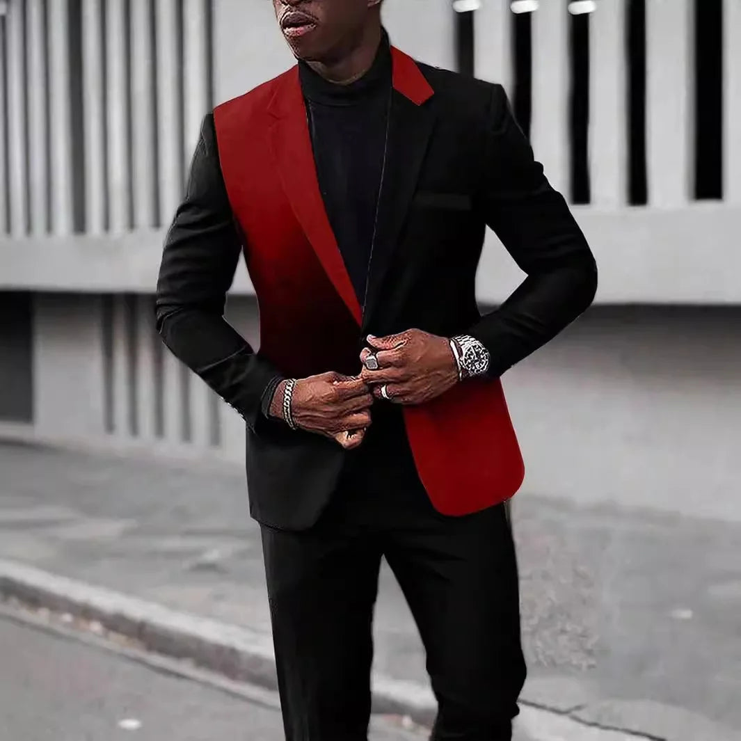 Men's Colorblock Contrast/Plaid/Sparkling Glitter Assorted Single Breasted Blazer Jackets to 5X Big & Tall