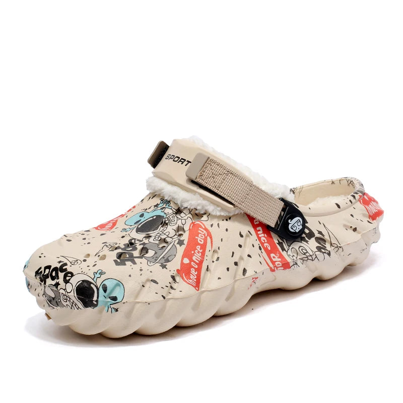 Men's Cartoon 3D Graphic Slip-On Croc Slides