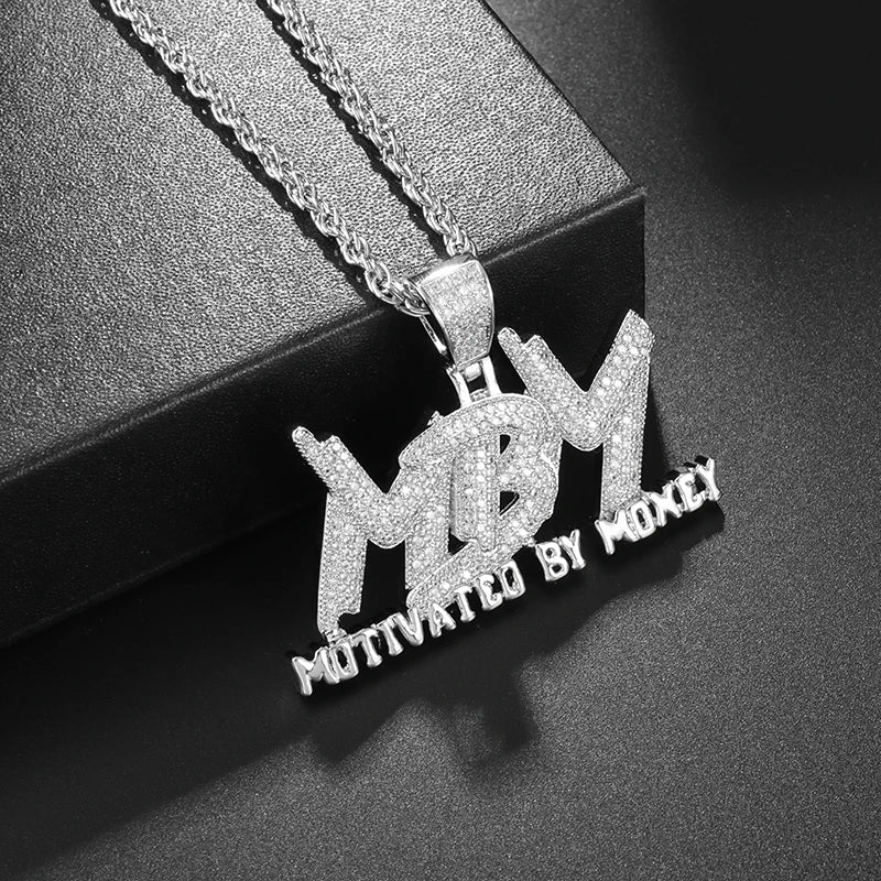 "TRAP" Ice-Out Hip-Hop Pendant Chain Necklace