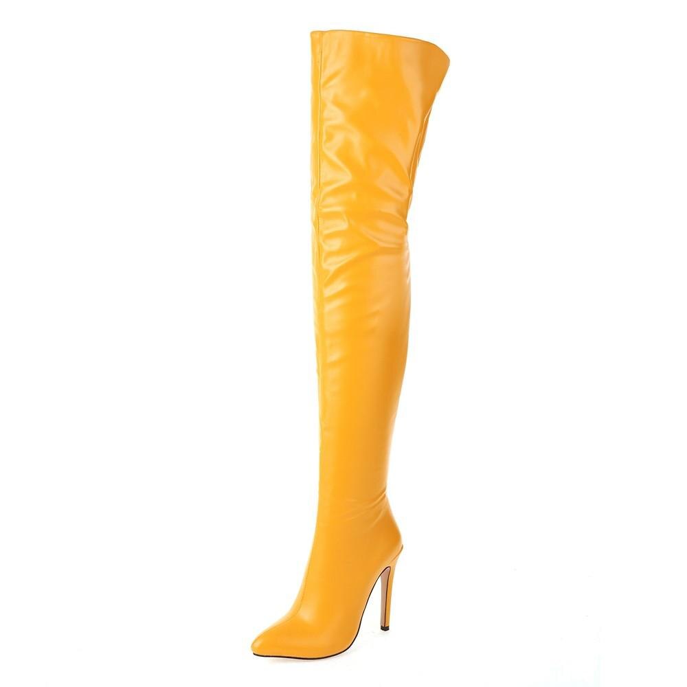 Candy Color Stiletto High Heel Over-The-Knee Boots