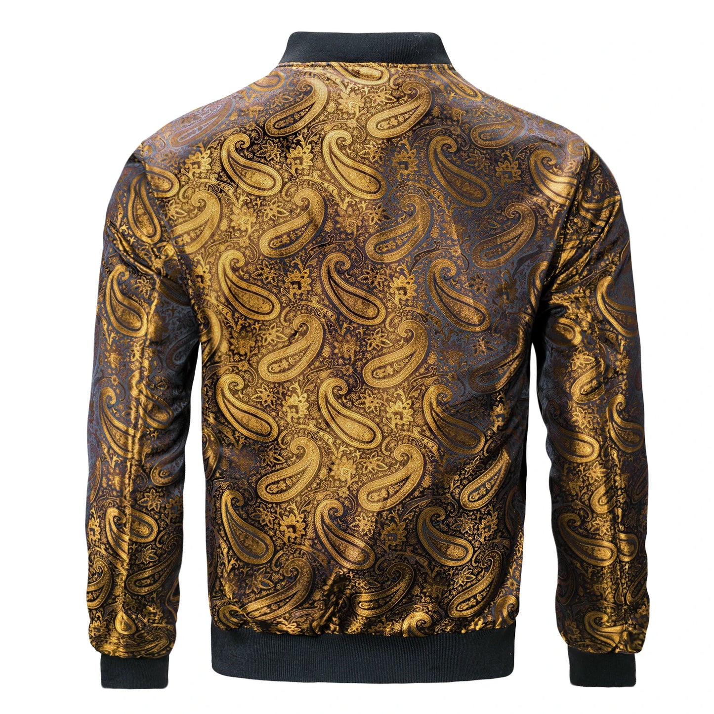 Men's Jacquard Paisley Lightweight Streetwear Zipper Bomber Jacket