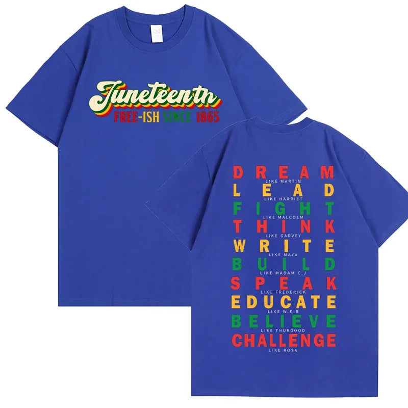 Men's "Juneteenth Freeish Since 1865" O-Neck Short Sleeve T-Shirt to 5X Big & Tall
