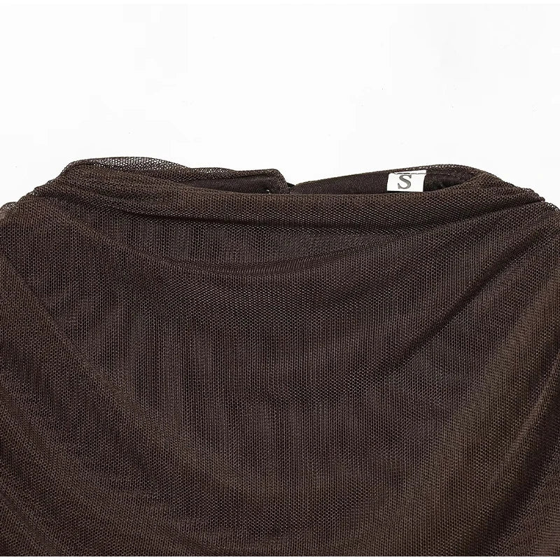 Layered Patchwork Cinched Waist Solid Color Short Sleeve Bodycon Formal Party Dress