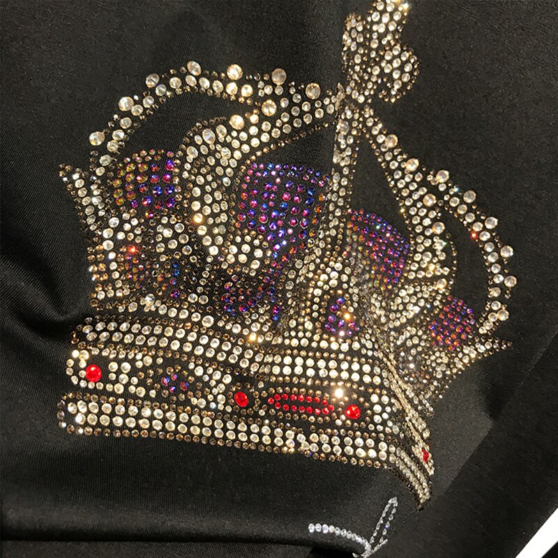 Rhinestone Sparkling Crown Men's Hot Diamond T-Shirt