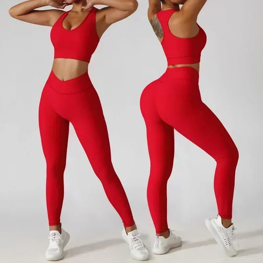 Gym Workout Women's 3-Piece Activewear Set: Cropped Long Sleeve Zipper Jacket, Sports Bra + Push Up Leggings