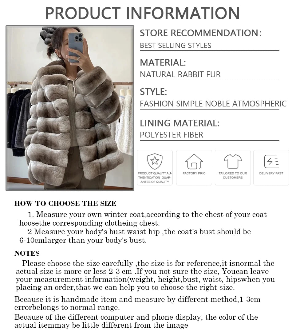 Real Chinchilla Fur Colorblock Gradient Women's Jacket