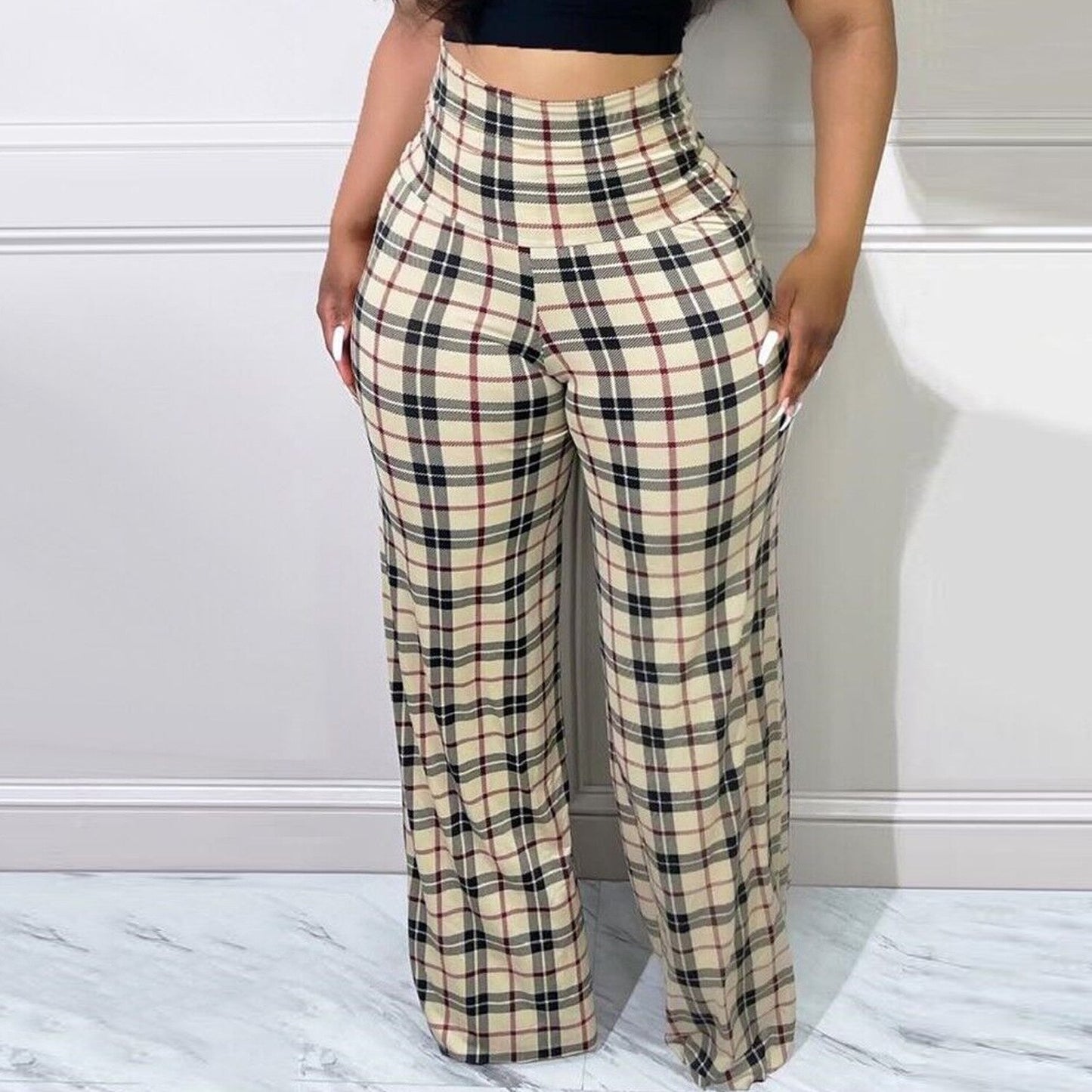 Geometric Print Wide Leg Ladies Pants