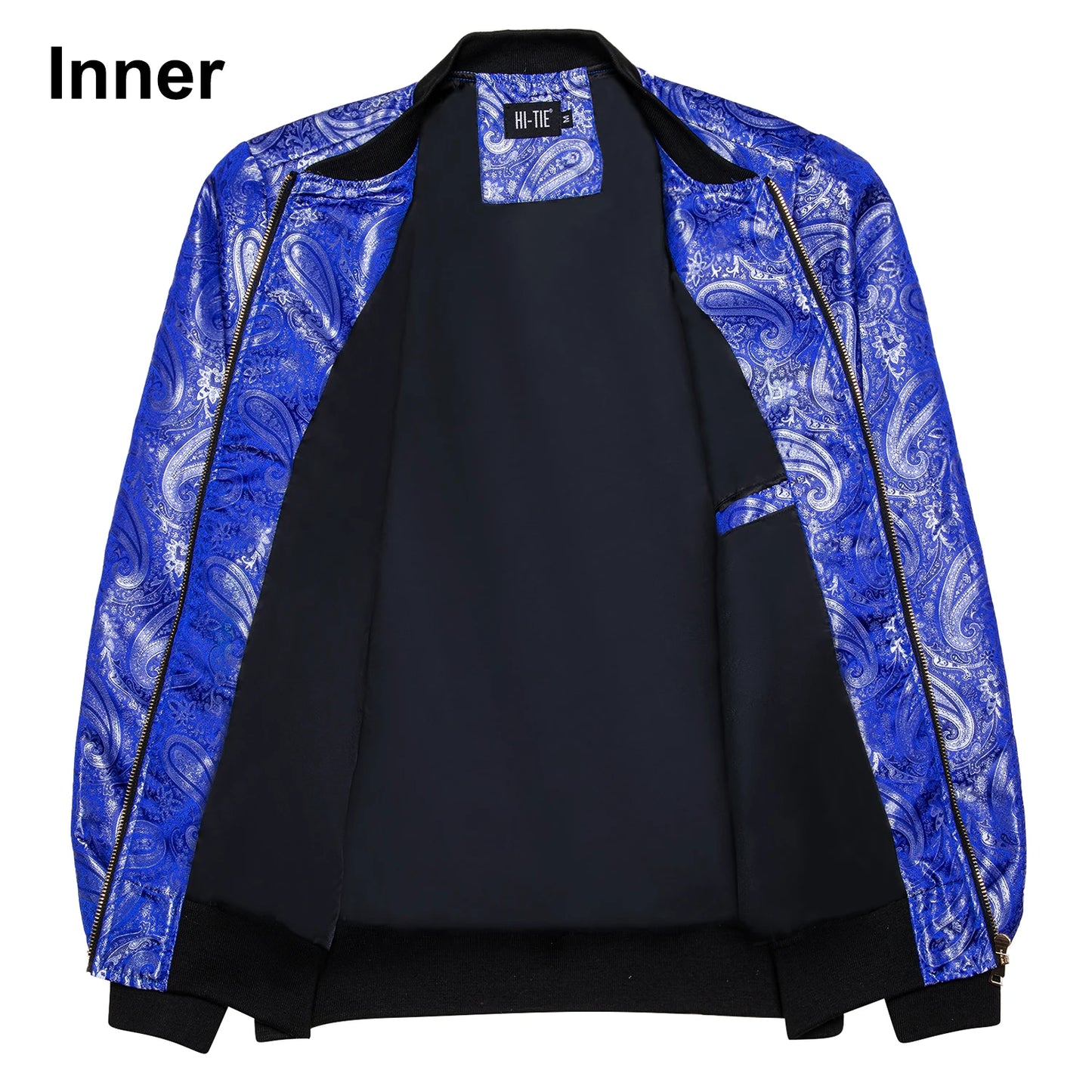 Men's Jacquard Paisley Lightweight Streetwear Zipper Bomber Jacket