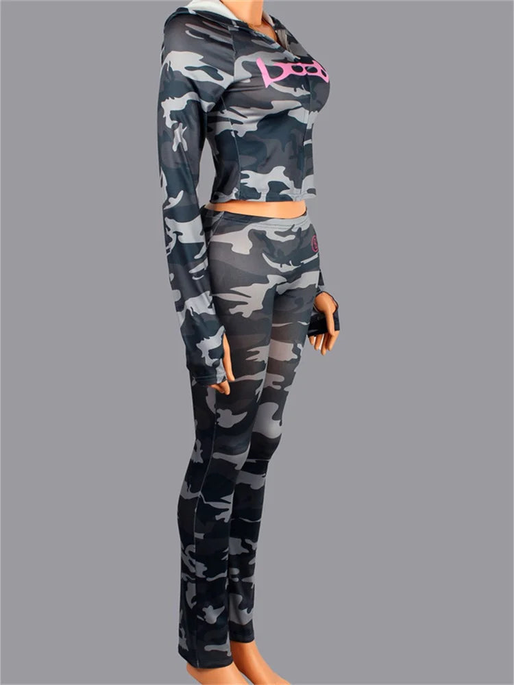 "Body" Streetwear Hip-Hop Zipper Fitness Jacket + Skinny Leggings Women's Tracksuit