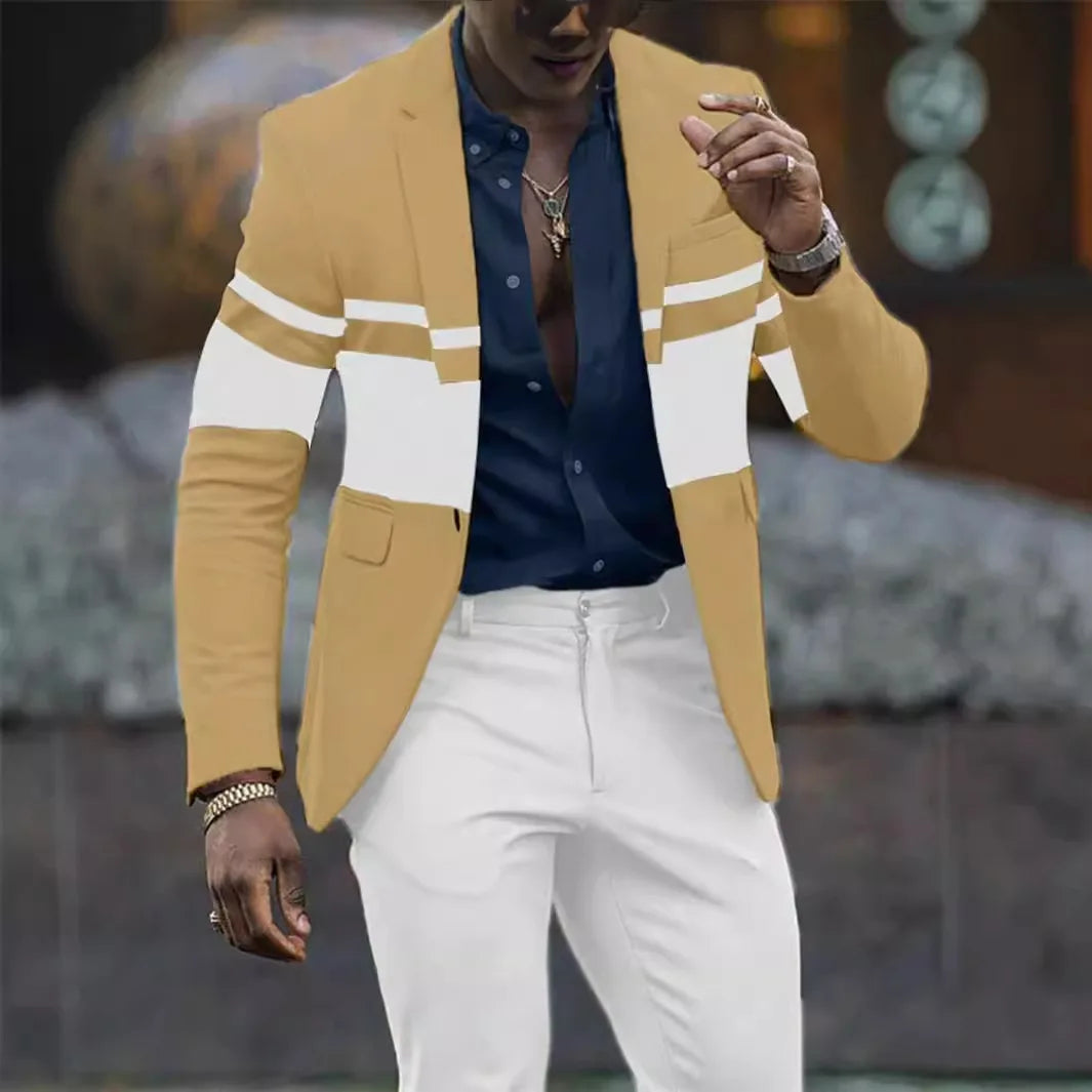 Men's Colorblock Contrast/Plaid/Sparkling Glitter Assorted Single Breasted Blazer Jackets to 5X Big & Tall