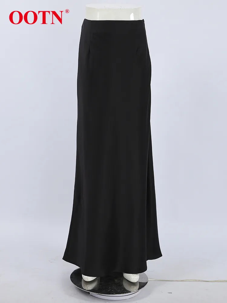 Satin Trumpet Slim High Waist Maxi Skirts