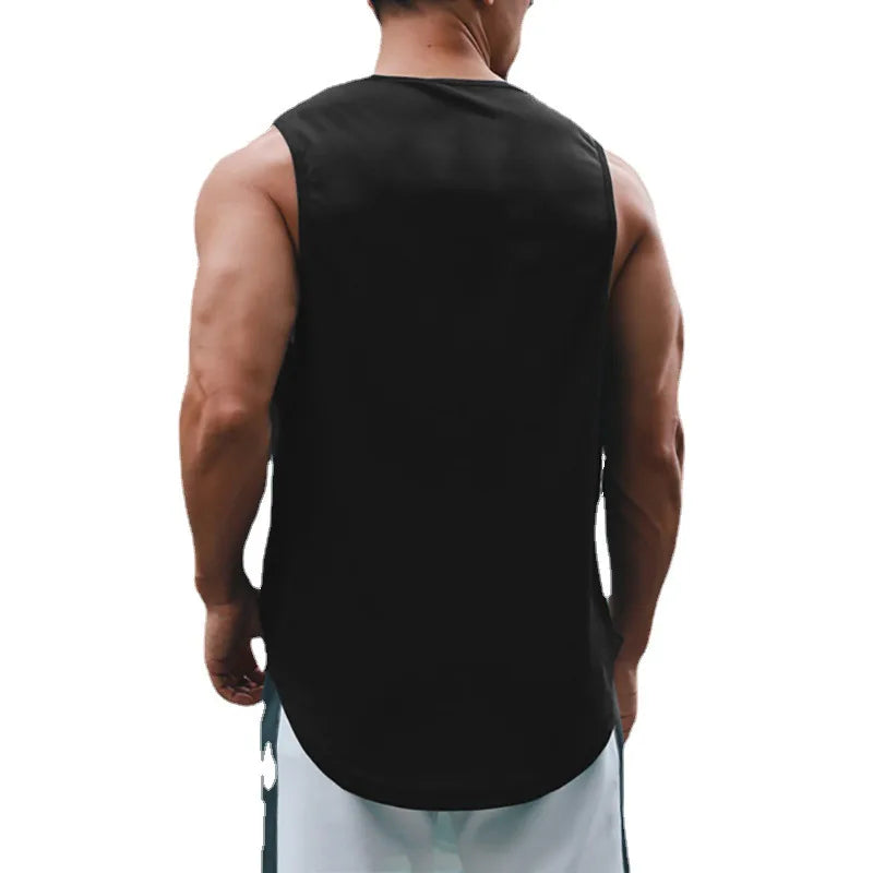 Men's Gym Fitness Workout O-Neck Sleeveless Quick-Dry Loose Muscle Shirt Tank Top