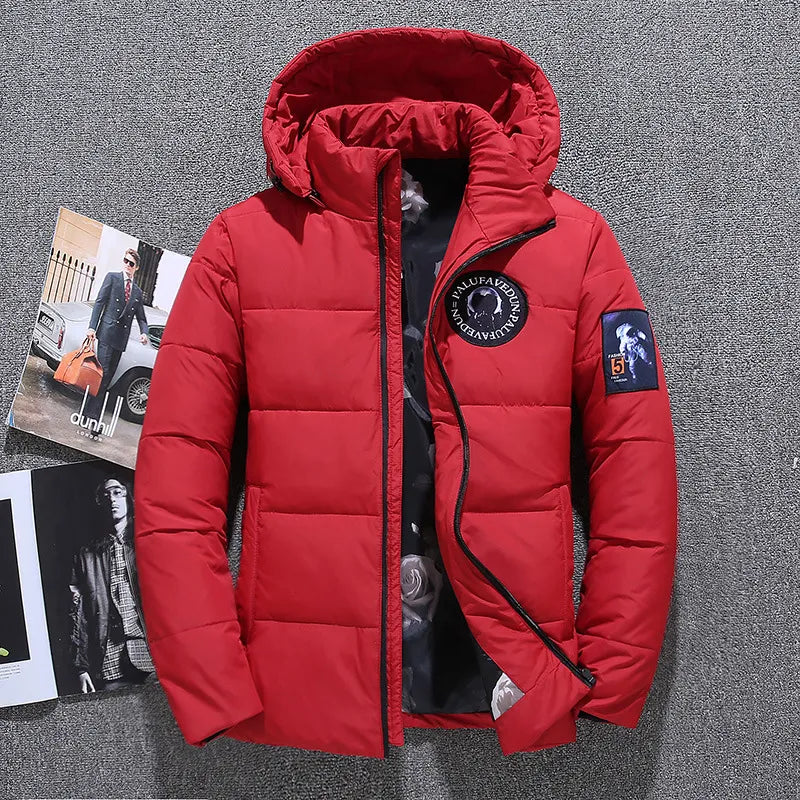 Men's Padded Duck Down Hooded Puffer Jacket