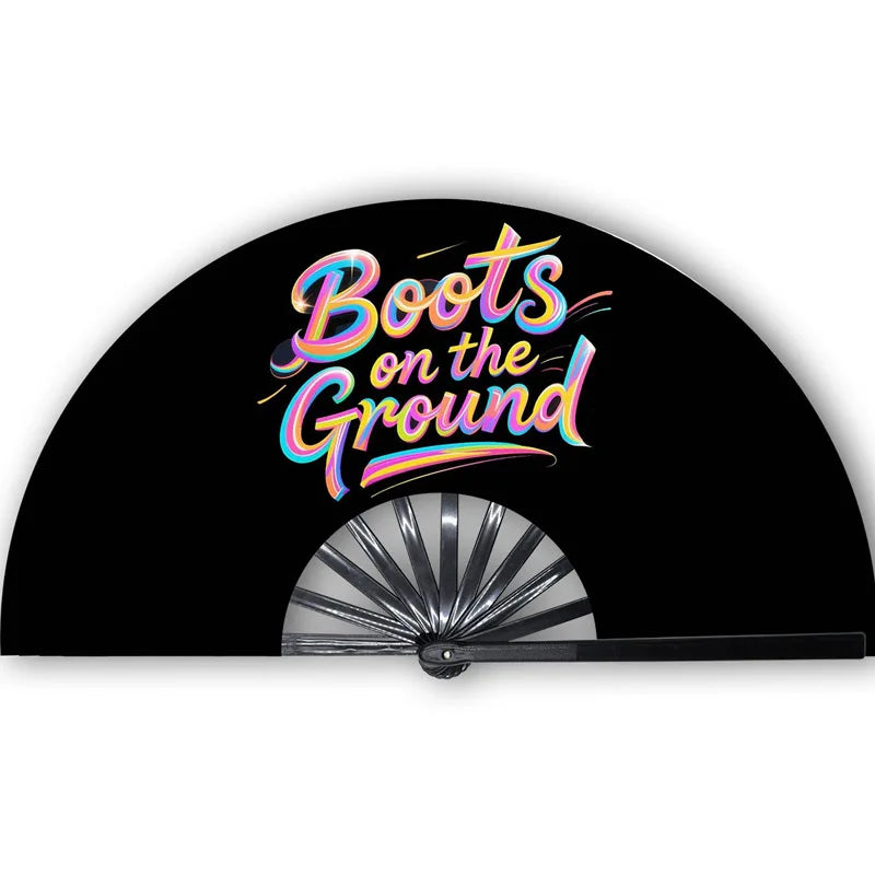 Western Rodeo Wooden Bamboo Hand Fan