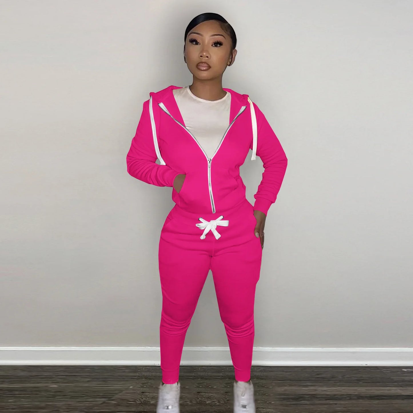 Skinny Fit Hoodie Ladies Tracksuit