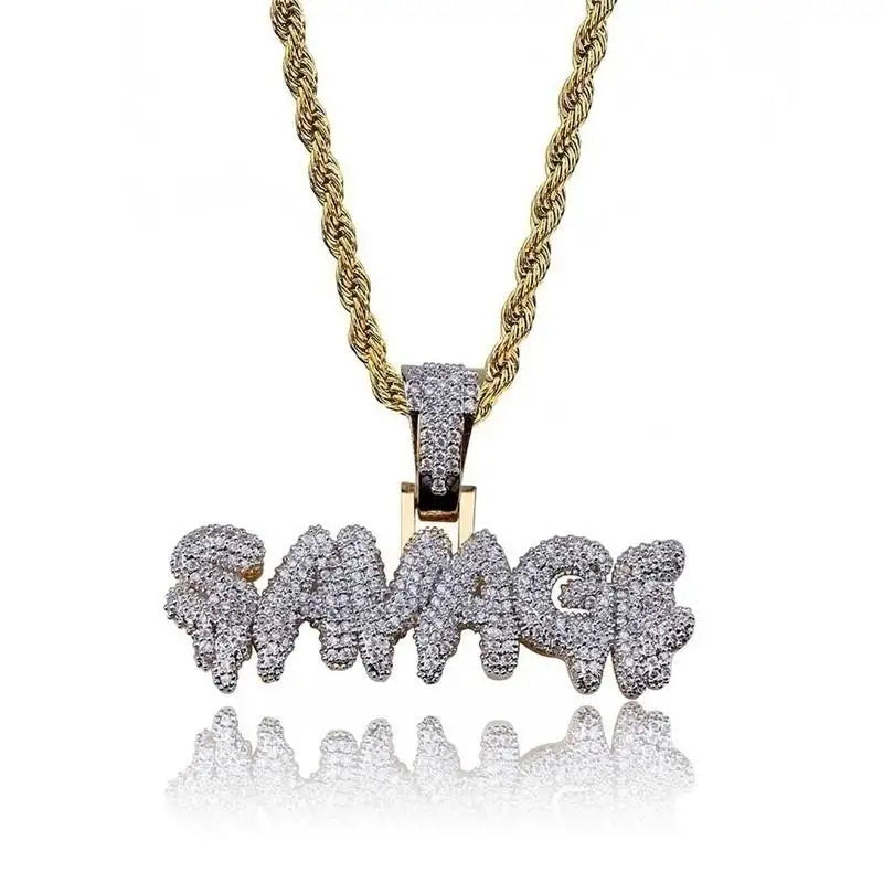 "TRAP" Ice-Out Hip-Hop Pendant Chain Necklace