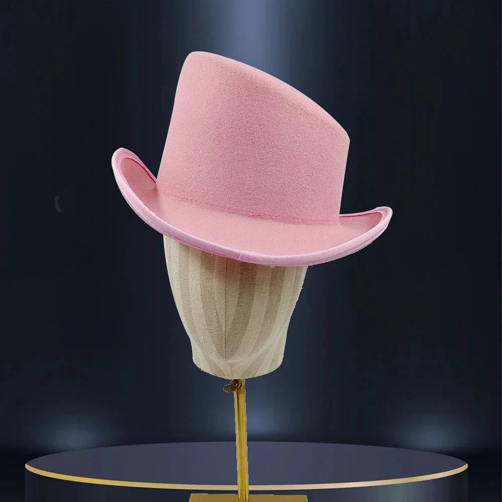 Unisex British High Feather Detail Derby Bowler Fedora Hat
