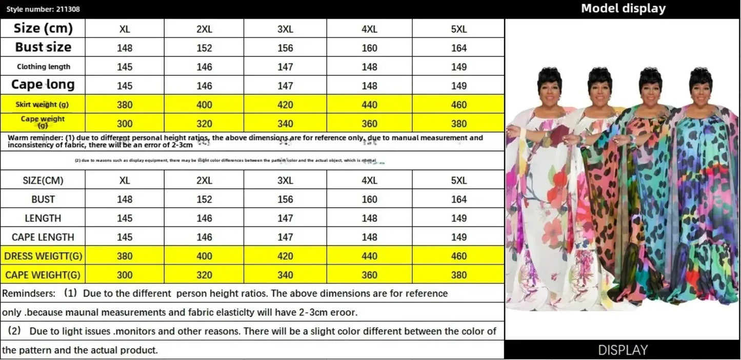 Tiered Hem Rainbow Leopard/Flower Print Sleeveless Fishtail Maxi Dress to 5X Plus Size