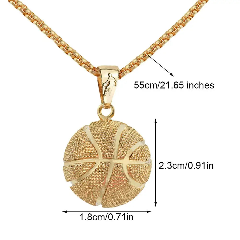 Basketball/Football/Soccer Stainless Steel Sports Pendant Chain Necklace