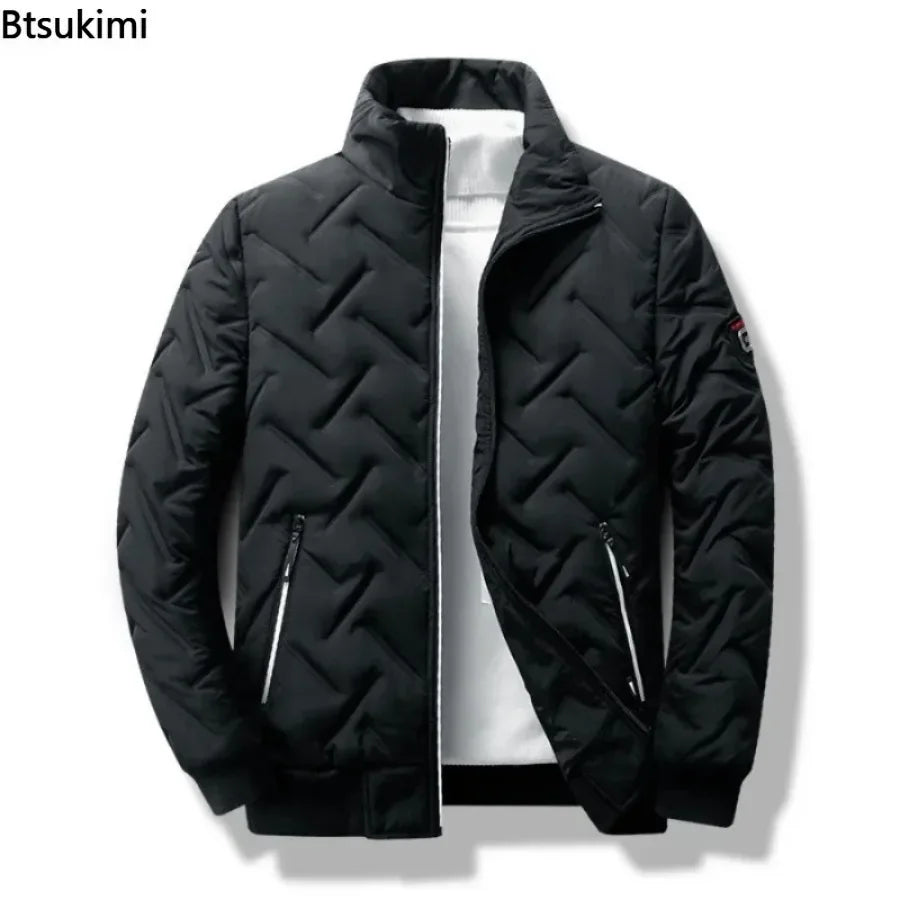 Men's Stand Collar Cotton Padded Streetwear Casual Bomber Jacket