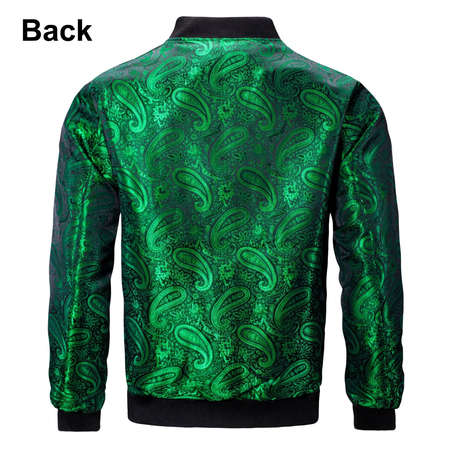 Men's Jacquard Paisley Lightweight Streetwear Zipper Bomber Jacket