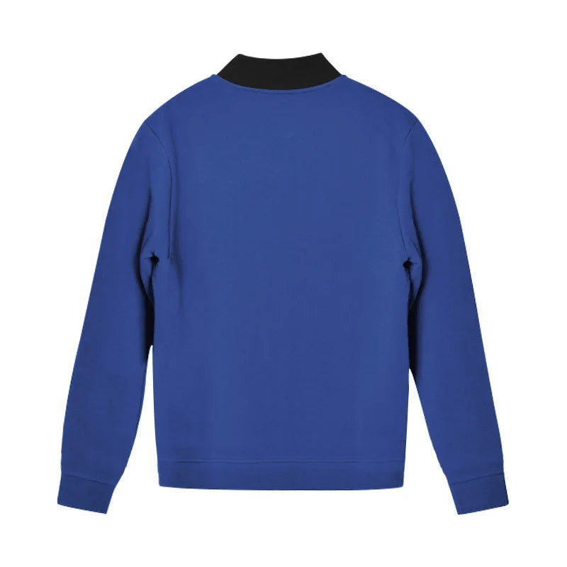 Men's O-Neck Colorblock Bomber Sweat Jacket + Drawstring Jogger Sweatpants Tracksuit