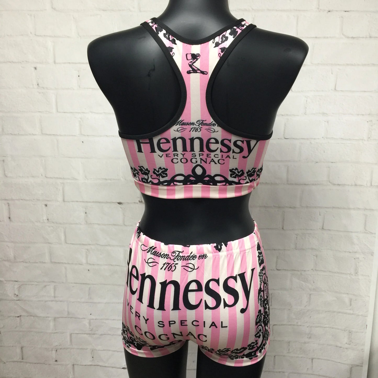 "Hennessy" Sports Bra + Shorts Lingerie Sleepwear 2-Piece Set