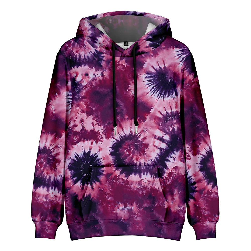 Men's Gradient Tie Dye Streetwear Pocket Oversized Pullover Hoodie Sweatshirt
